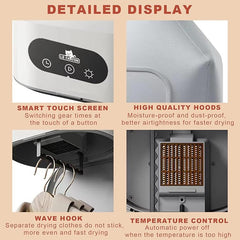 Portable Electric Laundry Dryer with Timer, Foldable & Compact