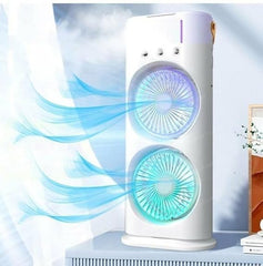 Double-Sided USB Cooling Fan with Mist and Portable Design