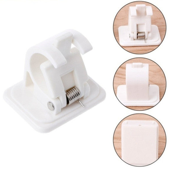 Self-Adhesive Plastic Curtain Rod Bracket for Easy Wall Mounting - 1 Pc