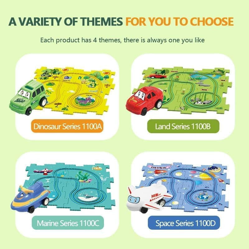 Rail Car Puzzle Set for Kids - Track Building & Play
