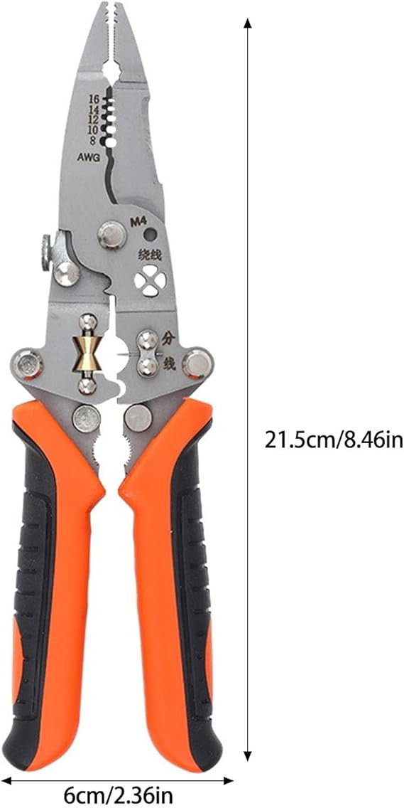 12-in-1 Foldable Stainless Steel Wire Stripper & Pliers
