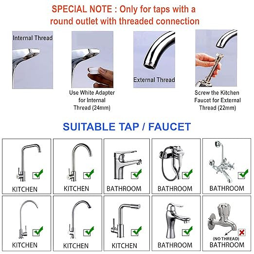 Switch Turbo Flex 360° Rotatable Kitchen Sink Faucet with Splash Filter