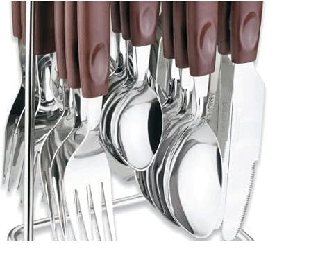 Ss 24-Piece Stainless Steel Kitchen Cutlery Set with Stand