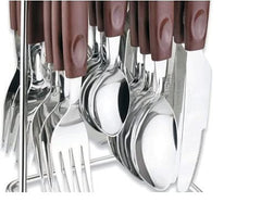 Ss 24-Piece Stainless Steel Kitchen Cutlery Set with Stand