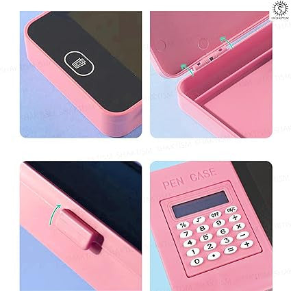 LCD Pencil Case with Calculator and Writing Tablet