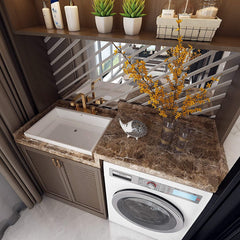 Brown Marble Aluminum Foil Kitchen Wall Sticker 60x200cm