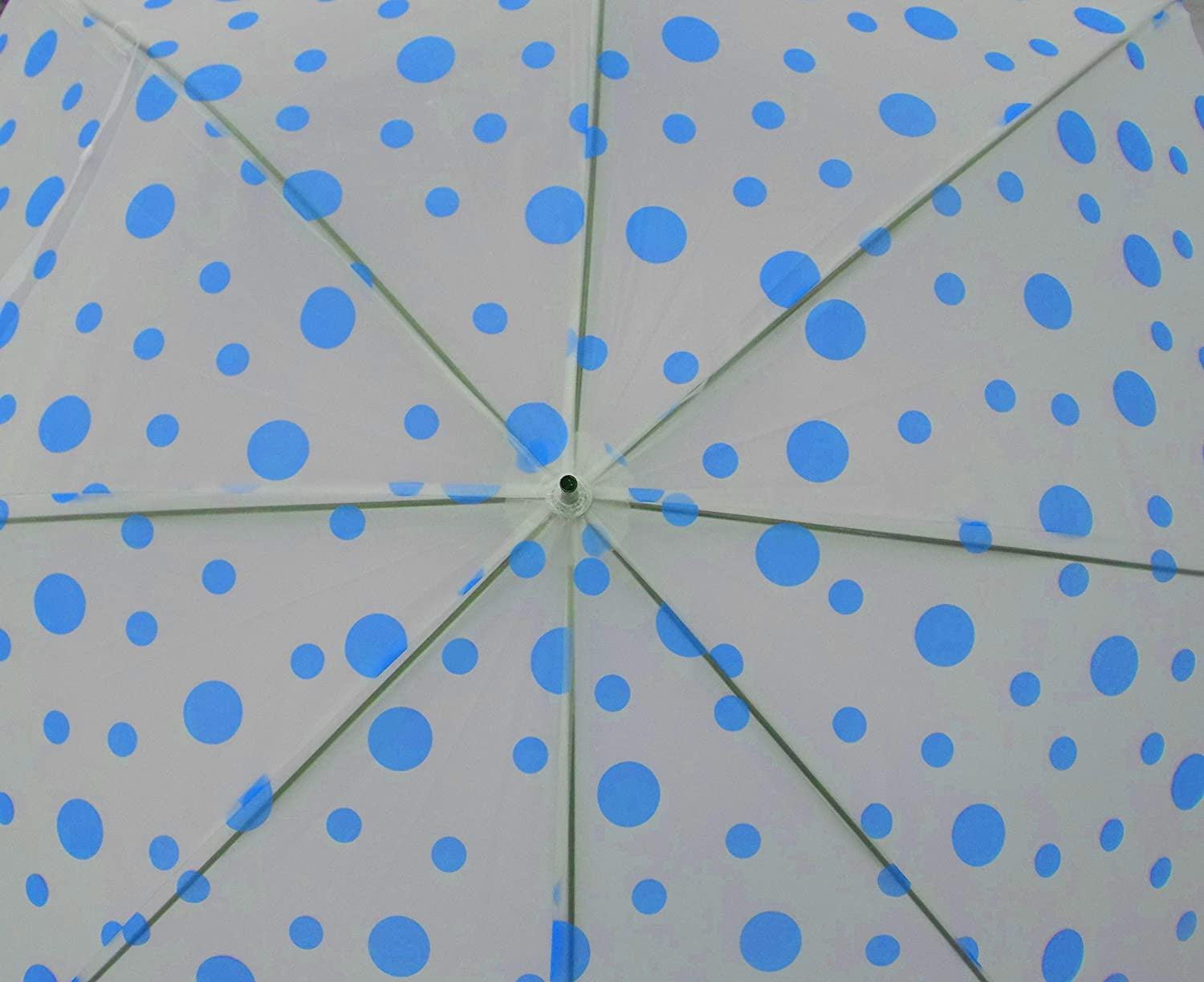Blue Dot Transparent Folding Umbrella for Kids & Adults
