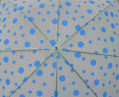 Blue Dot Transparent Folding Umbrella for Kids & Adults