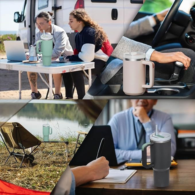 Bayleaf Heavy Vacuum Insulated Stainless Steel Tumbler with Handle