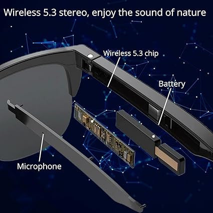 Wireless Bluetooth Smart Glasses with Audio and Sun Protection