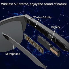 Wireless Bluetooth Smart Glasses with Audio and Sun Protection