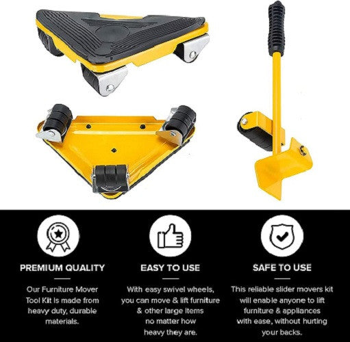 Heavy Duty 4-Piece Furniture Lifter & Moving Dolly Set for Heavy Items