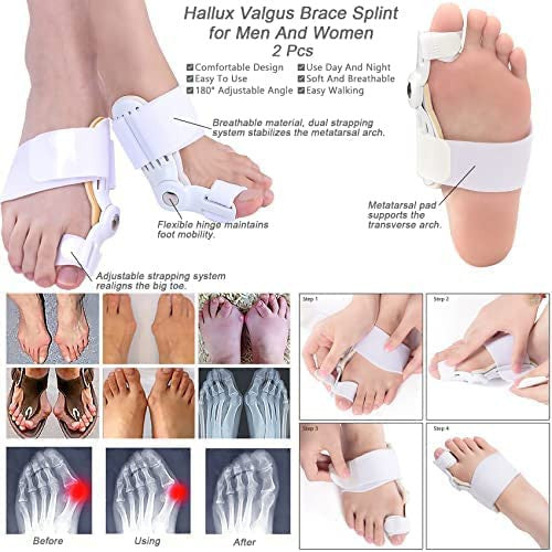 Toe Straightener Bunion Corrector Splint for Pain Relief & Foot Support