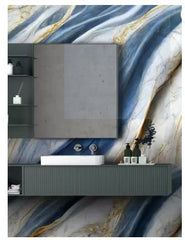 Blue Brown Marble Foil (TA-078) - Elegant Marble Design for Crafts