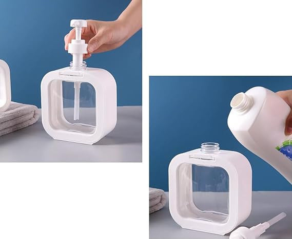 Transparent Square Liquid Soap Dispenser for Bathroom & Kitchen