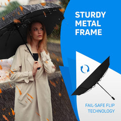 AutoOpen Compact Windproof Travel Umbrella