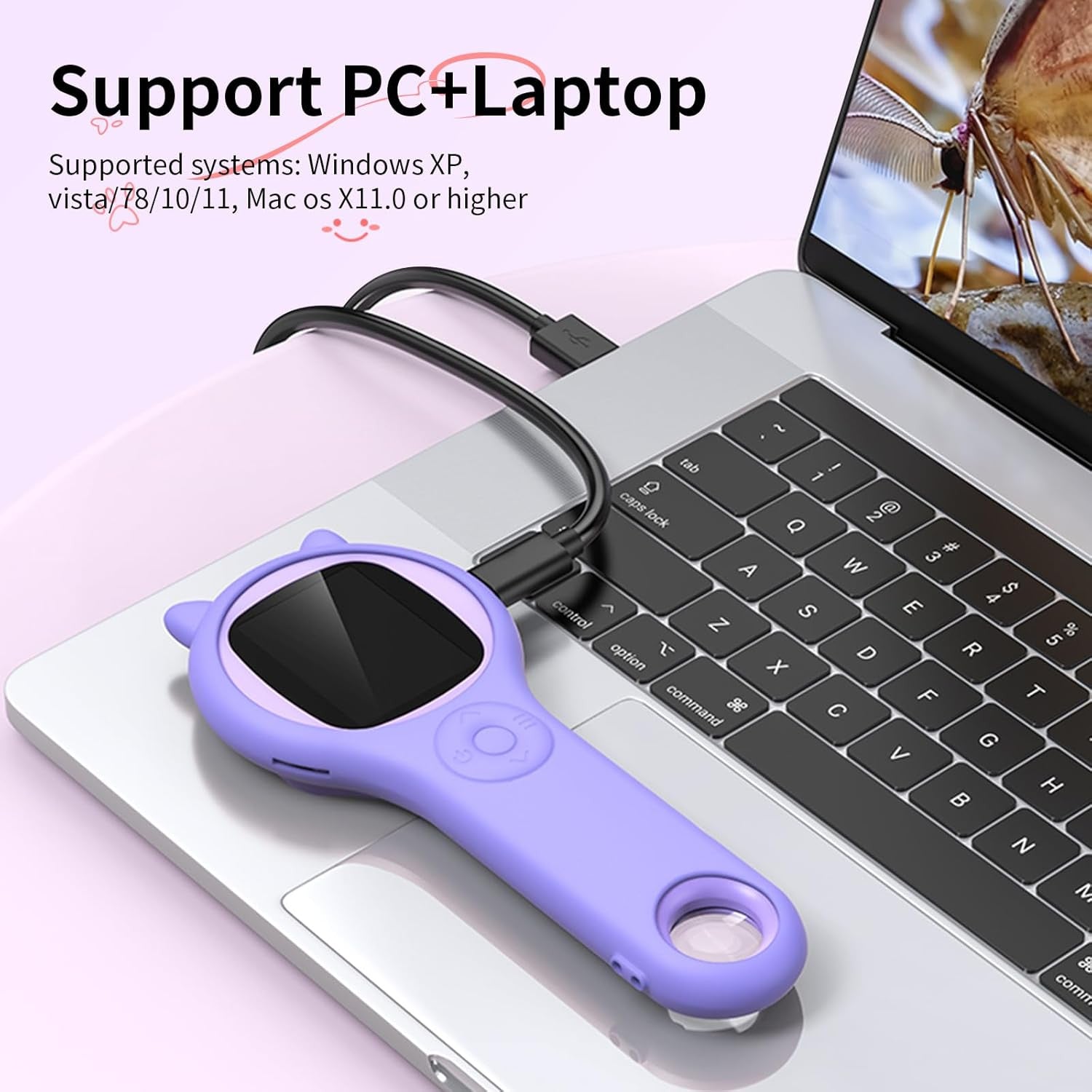 Kids Handheld Digital Microscope with Pocket Magnifier