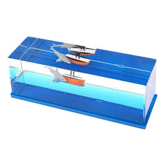 Floating Water Men & Shark Car Dashboard Decor with Iceberg & Ship