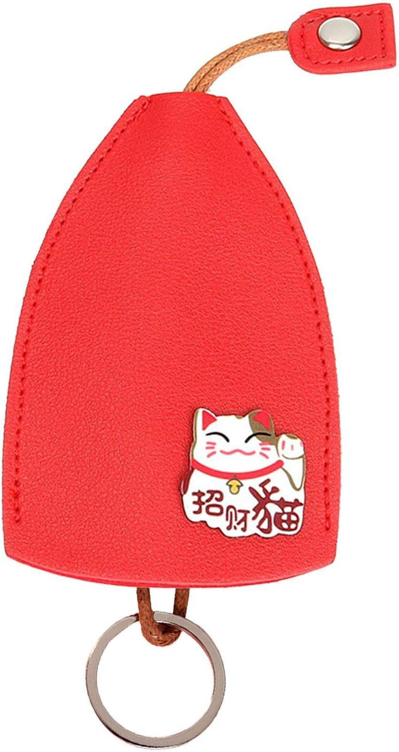 Cute Leather Fruit Key Holder with Pull-Out Sleeve