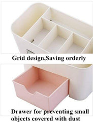 Mini Makeup Storage Box with Drawer for Cosmetics, Jewelry, and Brushes