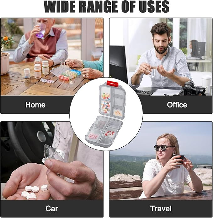Compact 7-Day Travel Mini Pill Box for Easy Medication Storage