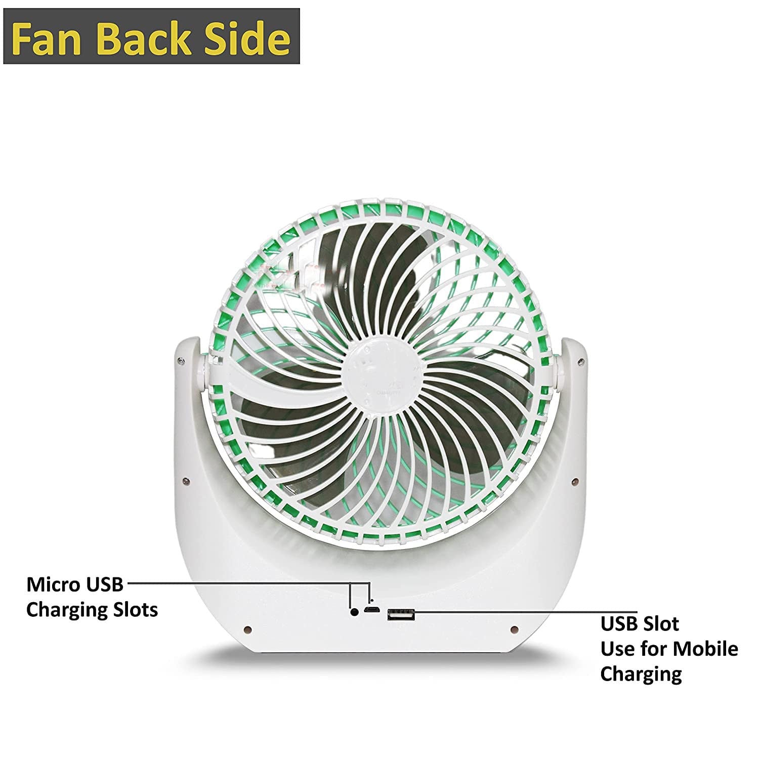 Jy Super Rechargeable LED Fan with Light, Portable Desk & Table Fan