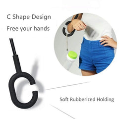 Reverse Windproof C-Shaped Handle Umbrella with Double Layer Design