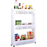 Slim 3-Layer Mobile Storage Rack for Kitchen, Bathroom & Bedroom
