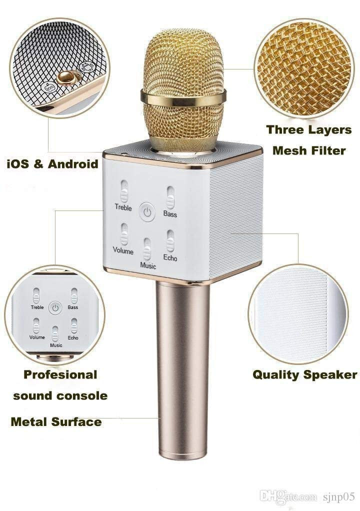 Q7 Microphone Wireless Karaoke Mic for Tablets, Smartphones & Bluetooth Speakers