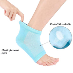Gel Blue Heel Socks for Cracked Heel & Pain Relief - Men & Women