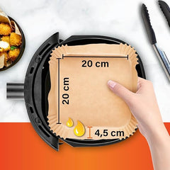 92-Pack Non-Stick Air Fryer Paper Sheets for Easy Baking