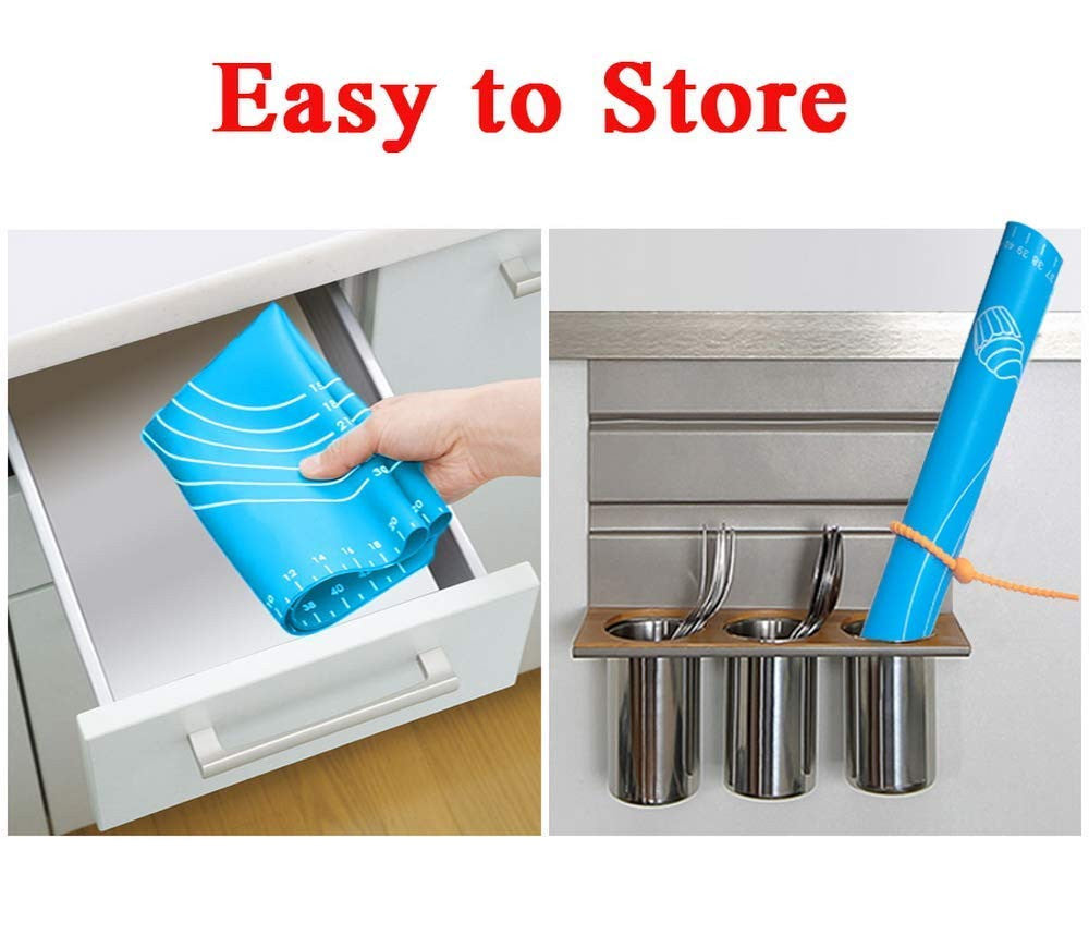 Non-Stick Silicone Roti & Pastry Mat 50x40cm for Baking & Rolling