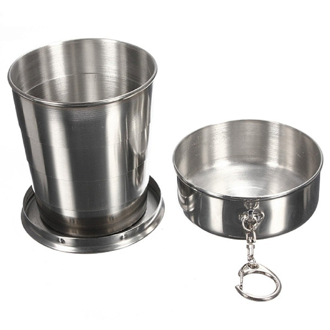 Portable Stainless Steel Collapsible Travel Cup with Key Chain