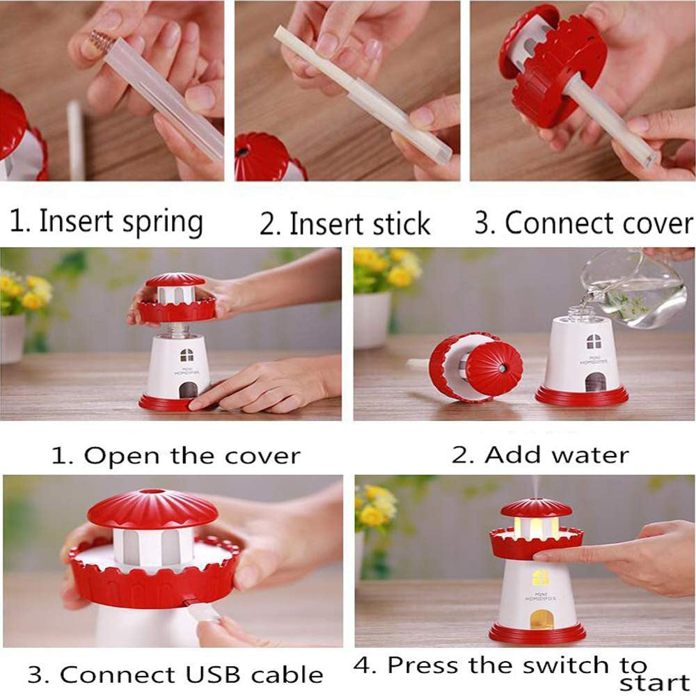 Lighthouse Cool Mist Humidifier & Air Purifier with Auto Safety