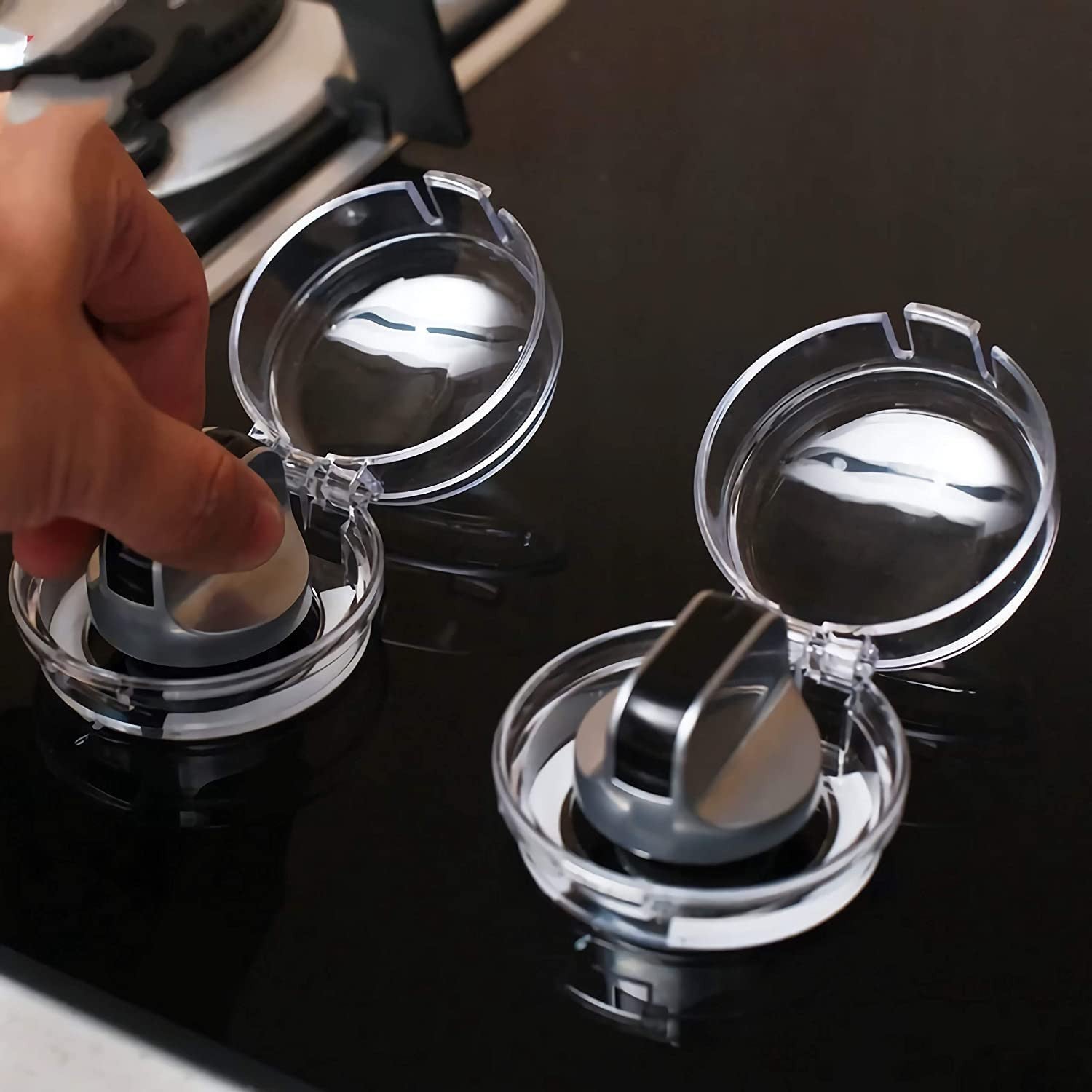 Child Safety Gas Stove Knob Covers - Transparent Pack of 2