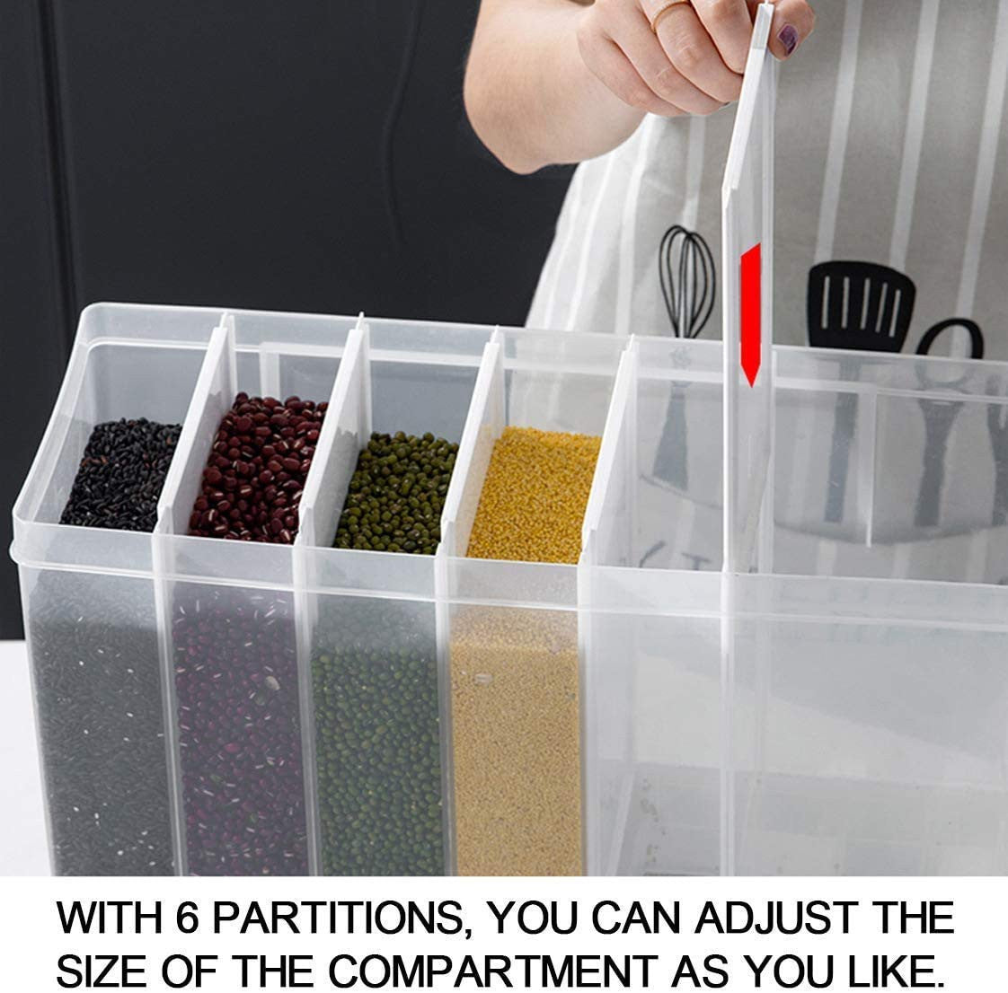 6-Compartment Wall Mount Food Storage Container with Sealing Lid