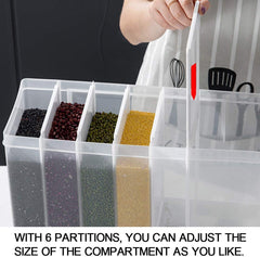 6-Compartment Wall Mount Food Storage Container with Sealing Lid