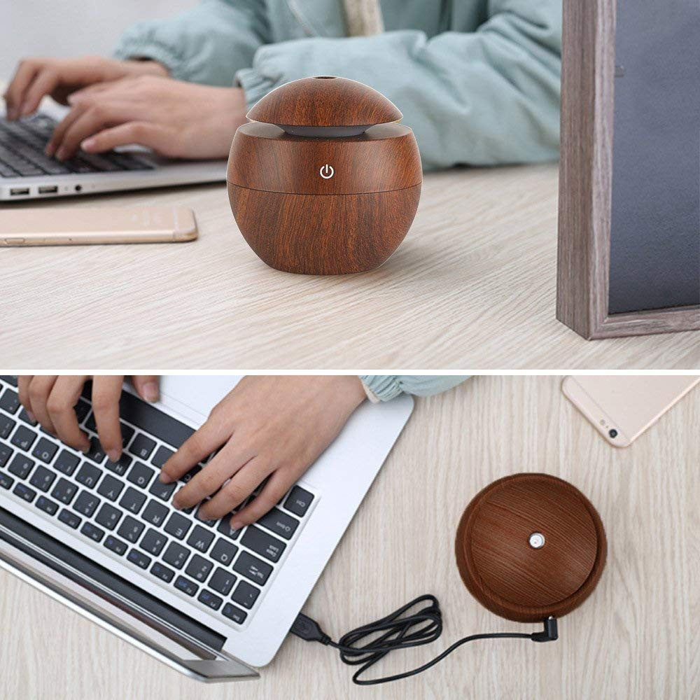 Dark Wooden Aroma Diffuser & Humidifier for Bedroom & Office
