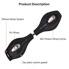 Bronx Waveboard Aluminium 360° Rotating Alloy Two-Wheel Skateboard