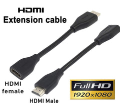 Storite 10cm Black HDMI Male to Female Extender Cable for HD Devices