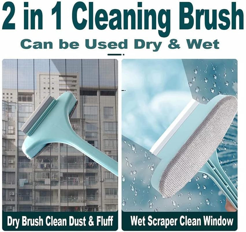 2-in-1 Multi-Function Window & Screen Cleaning Brush with Extendable Handle
