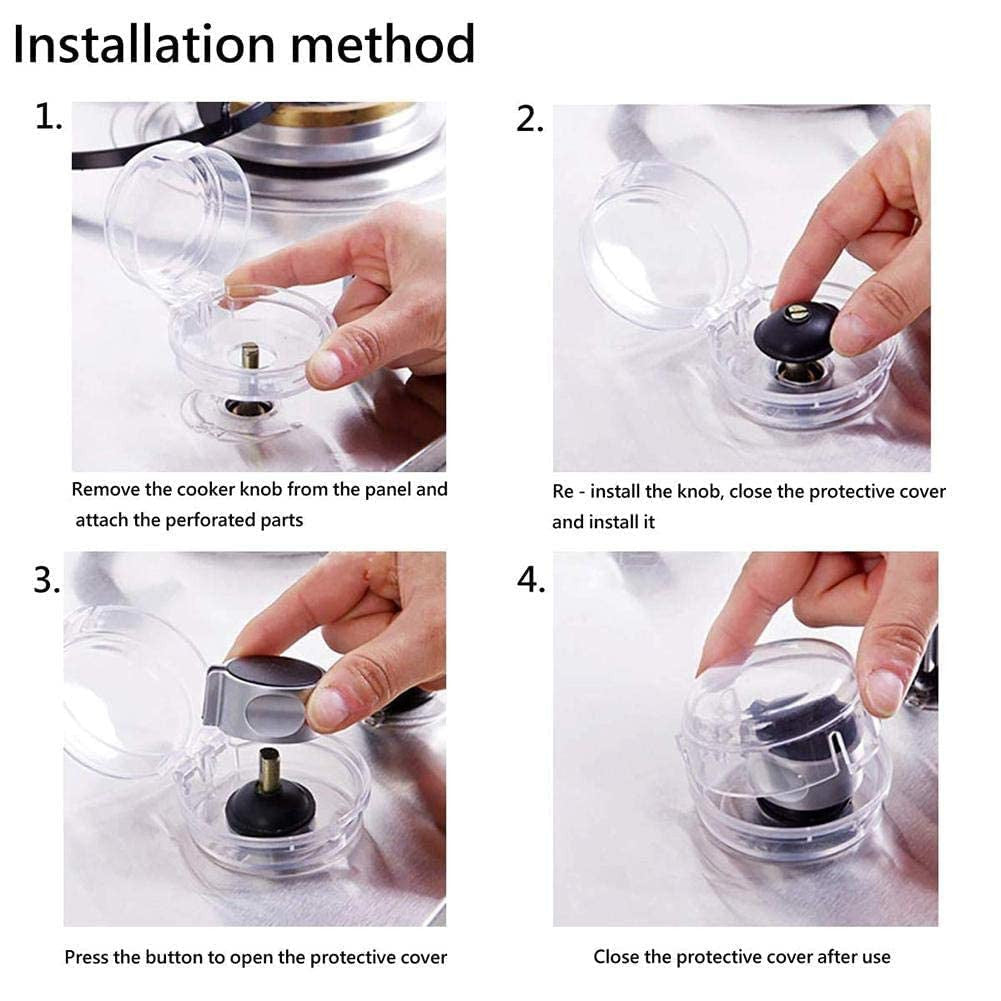 Child Safety Gas Stove Knob Covers - Transparent Pack of 2
