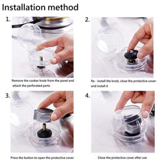 Child Safety Gas Stove Knob Covers - Transparent Pack of 2