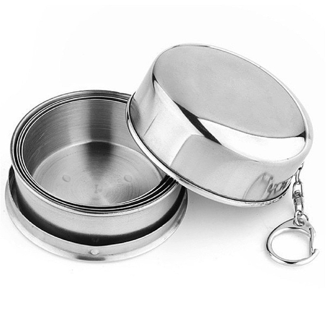 Portable Stainless Steel Collapsible Travel Cup with Key Chain