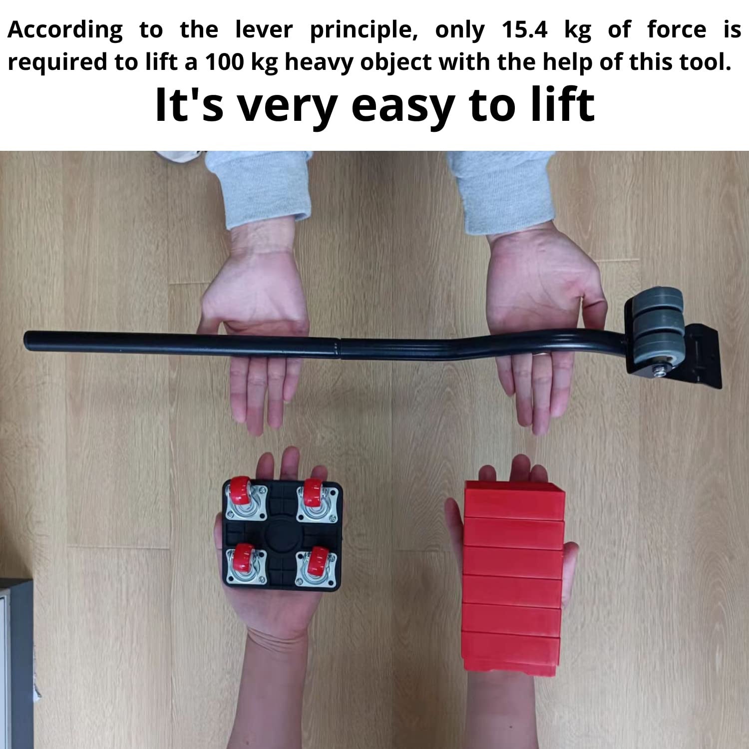 Heavy Furniture Lifter with Stand & Universal Rollers, 150kg Capacity