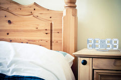 Modern White 3D LED Wall Clock with Alarm and Digital Display