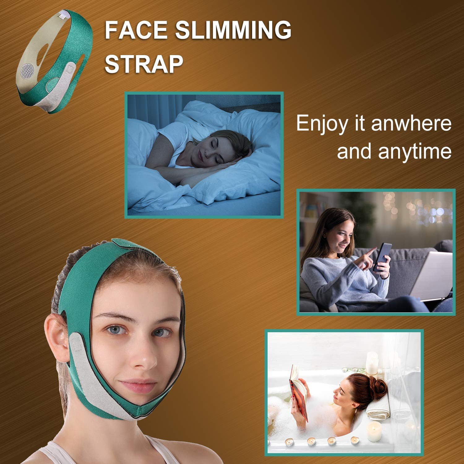 V Line Face Lift Belt for Slimming & Chin Contouring - Green