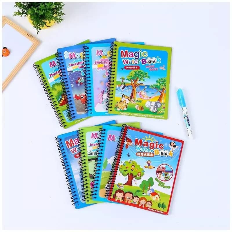 Magic Water Coloring Book for Kids with Pen - Fun & Educational Drawing Pad