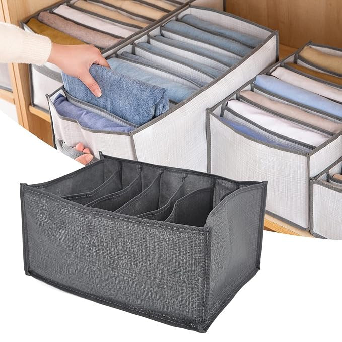 6-Compartment Wardrobe Clothes Organizer Storage Box