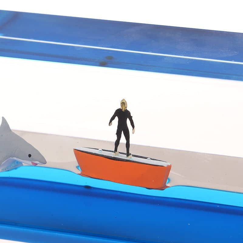 Floating Water Men & Shark Car Dashboard Decor with Iceberg & Ship